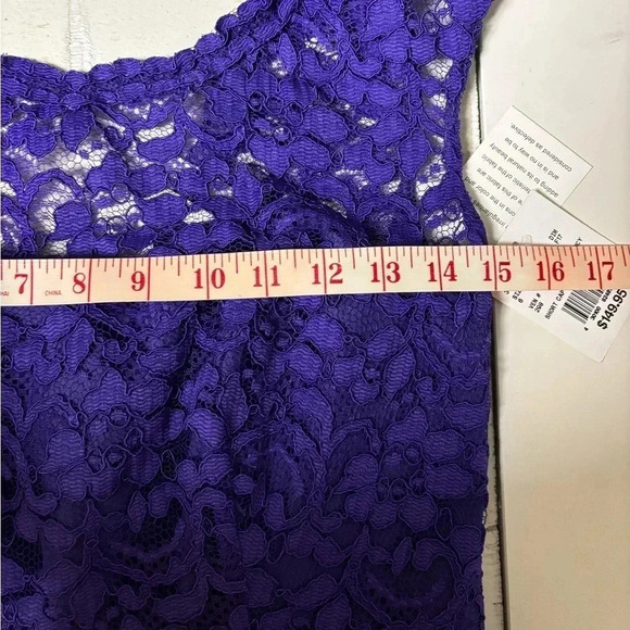 David’s Bridal Cap Sleeve Dress Size 6 Purple New Prom Formal Homecoming NWT - Picture 4 of 9